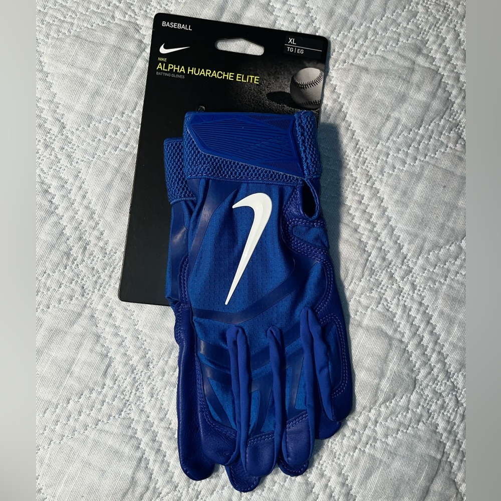 $65 Men’s Unisex Nike Alpha Huarache Gloves XL Baseball Batting Blue CV0696-468